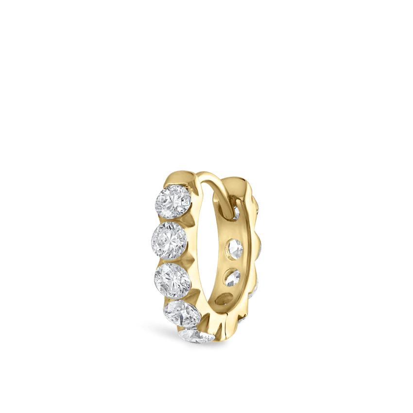 Invisible Set Large Diamond Eternity Hoop Earring - Image 34