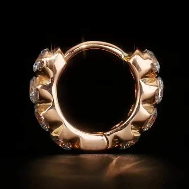 Invisible Set Large Diamond Eternity Hoop Earring - Image 47