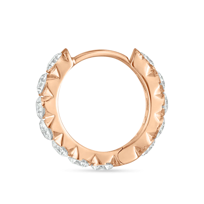 Invisible Set Large Diamond Eternity Hoop Earring - Image 58