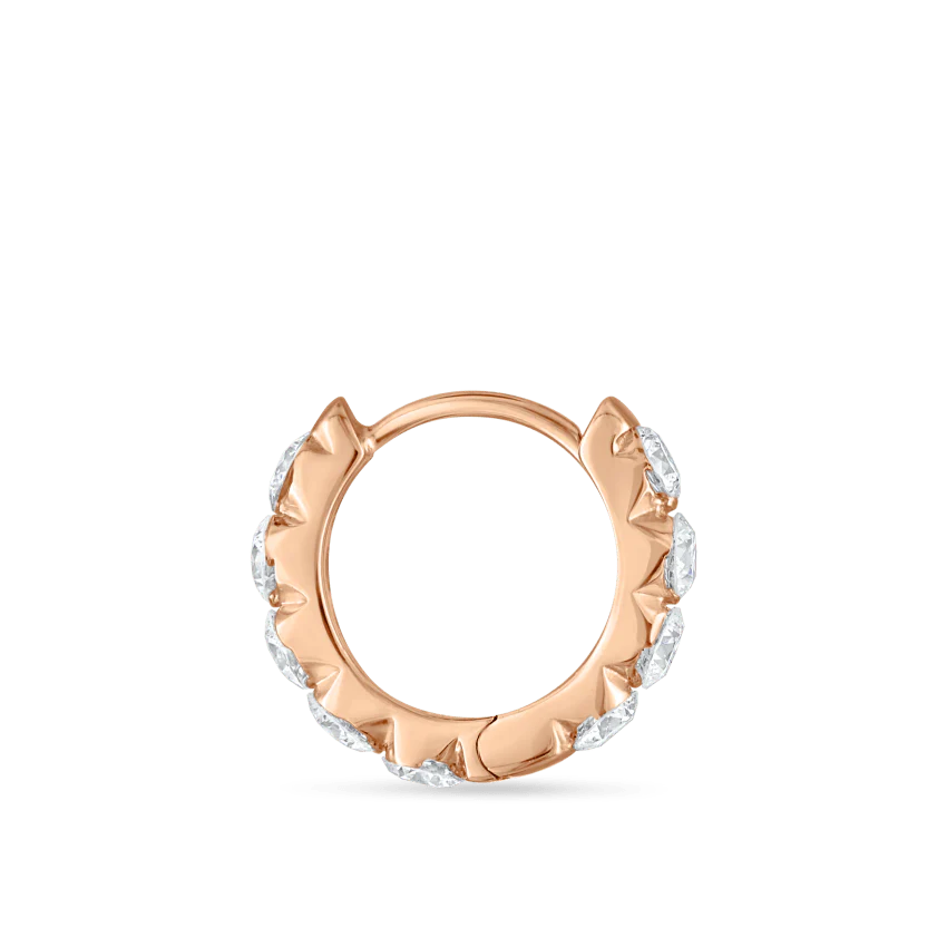 Invisible Set Large Diamond Eternity Hoop Earring - Image 64
