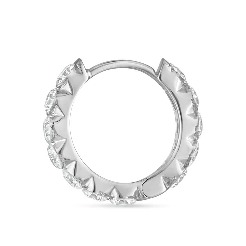 Invisible Set Large Diamond Eternity Hoop Earring - Image 7