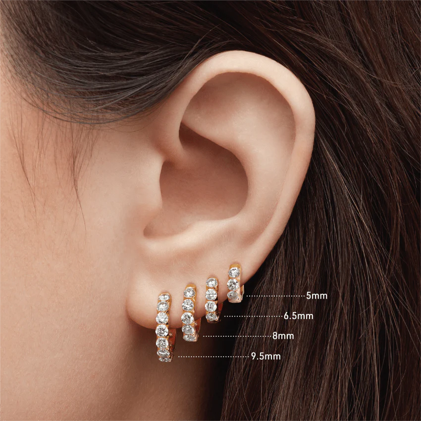 Invisible Set Large Diamond Eternity Hoop Earring - Image 76