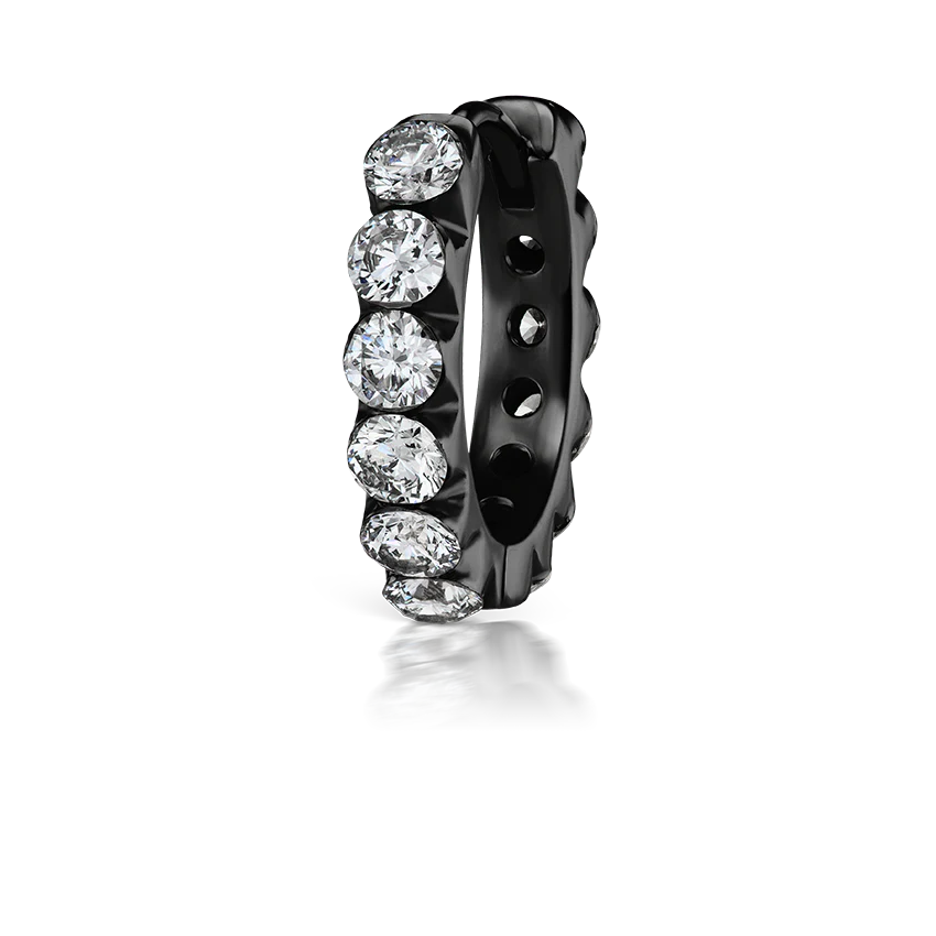 Invisible Set Large Diamond Eternity Hoop Earring - Image 78