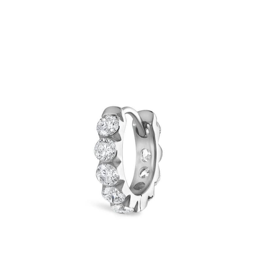 Invisible Set Large Diamond Eternity Hoop Earring - Image 8