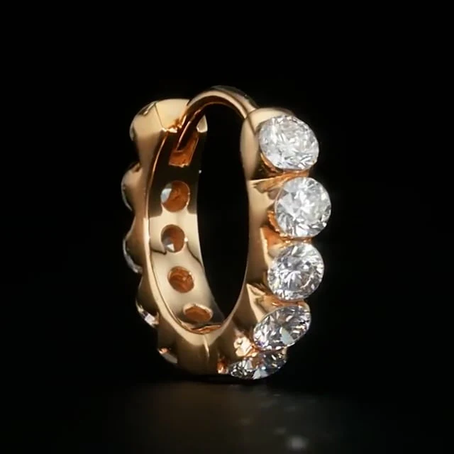Invisible Set Large Diamond Eternity Hoop Earring - Image 85