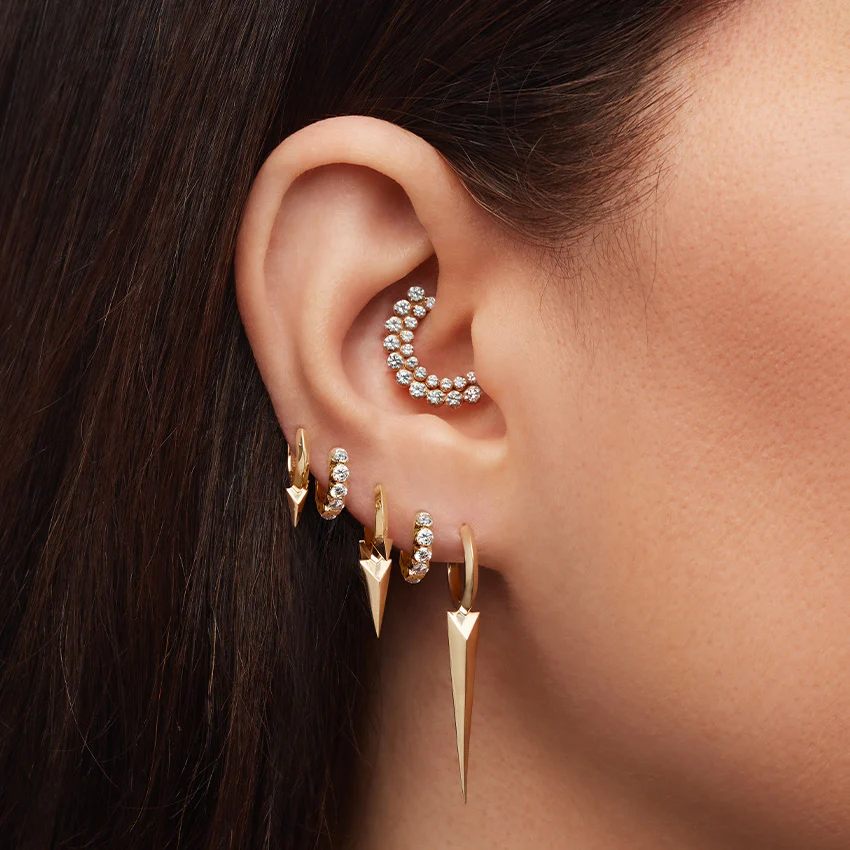 Invisible Set Large Diamond Eternity Hoop Earring - Image 89