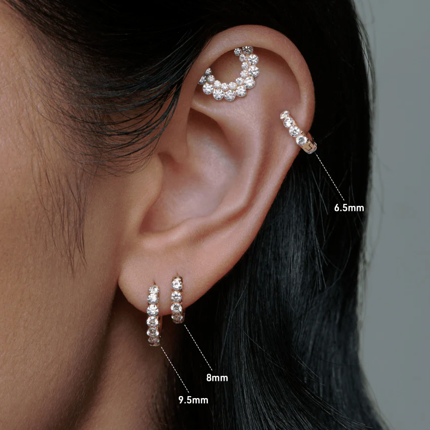 Invisible Set Large Diamond Eternity Hoop Earring - Image 9