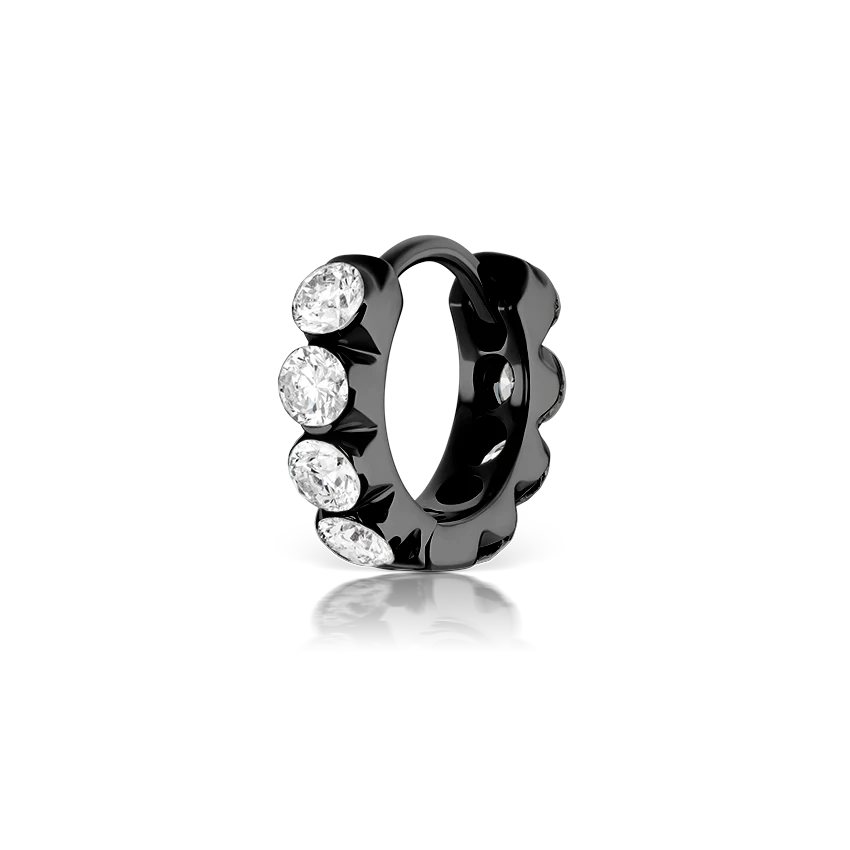 Invisible Set Large Diamond Eternity Hoop Earring - Image 95