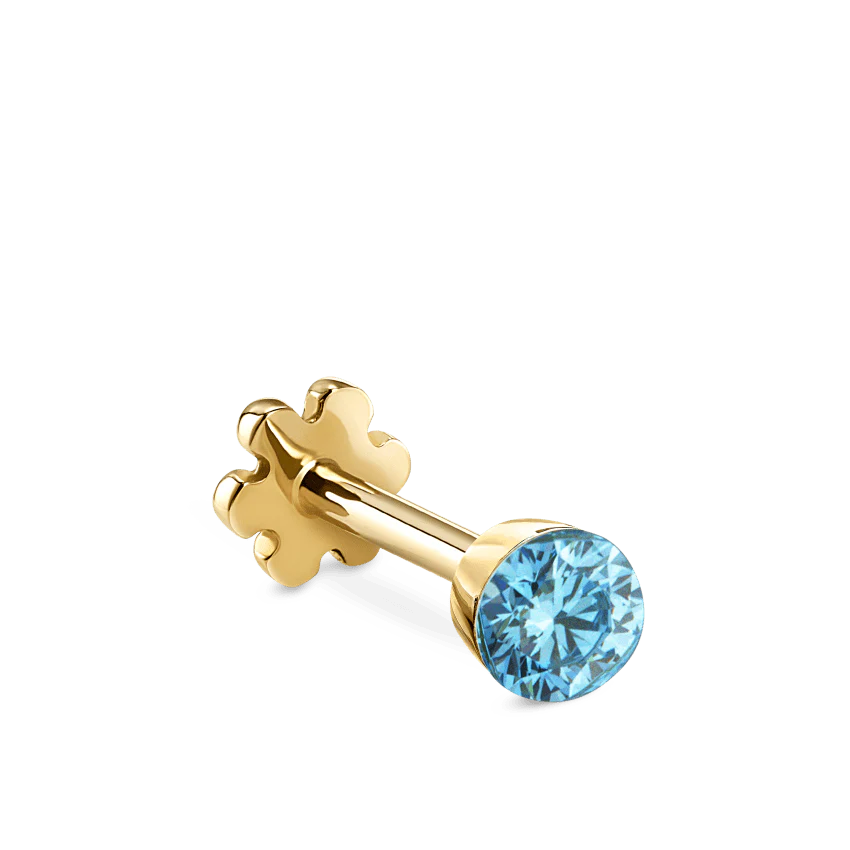 Invisible Set Light Blue Diamond Threaded Stud Earring - Image 18