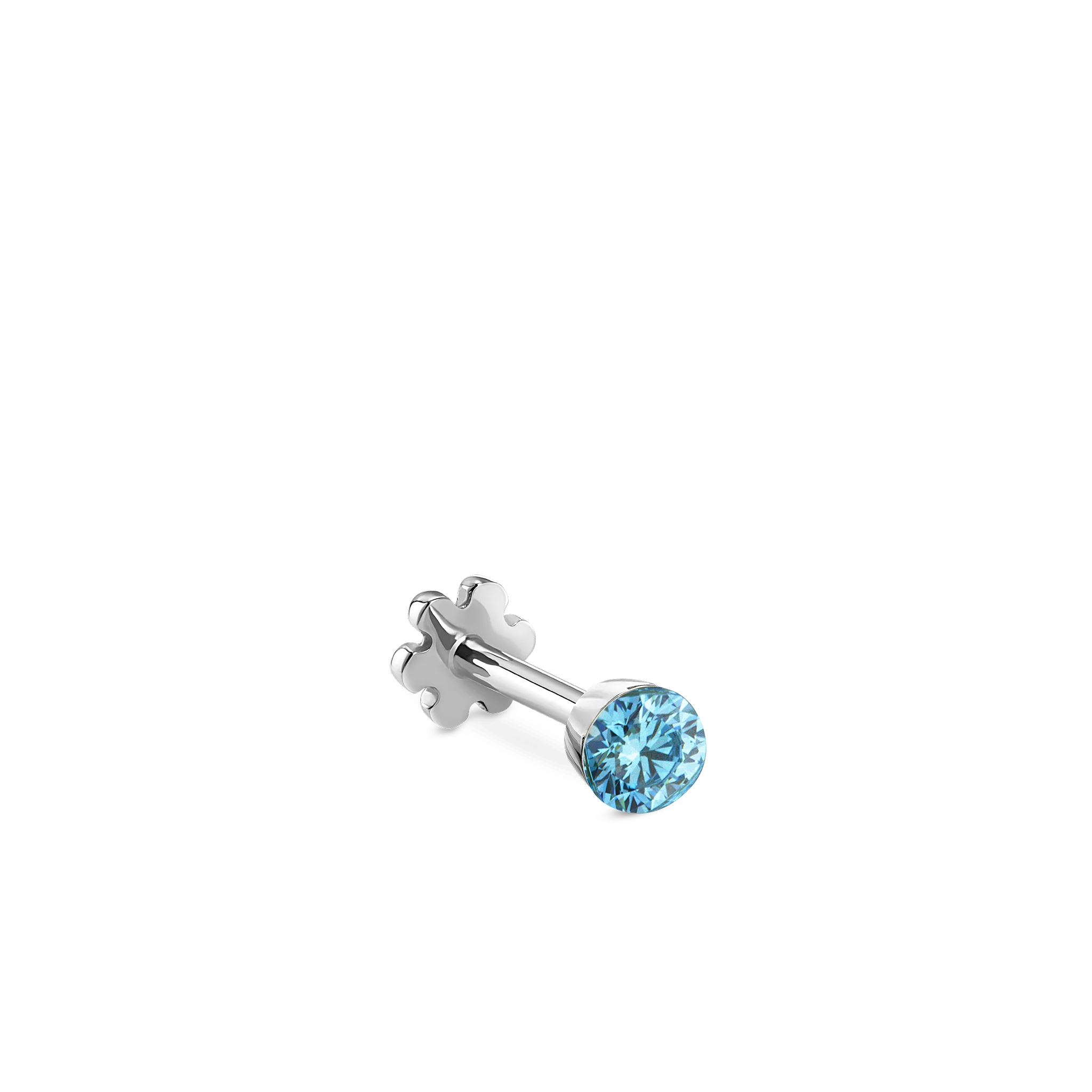 Invisible Set Light Blue Diamond Threaded Stud Earring - Image 23