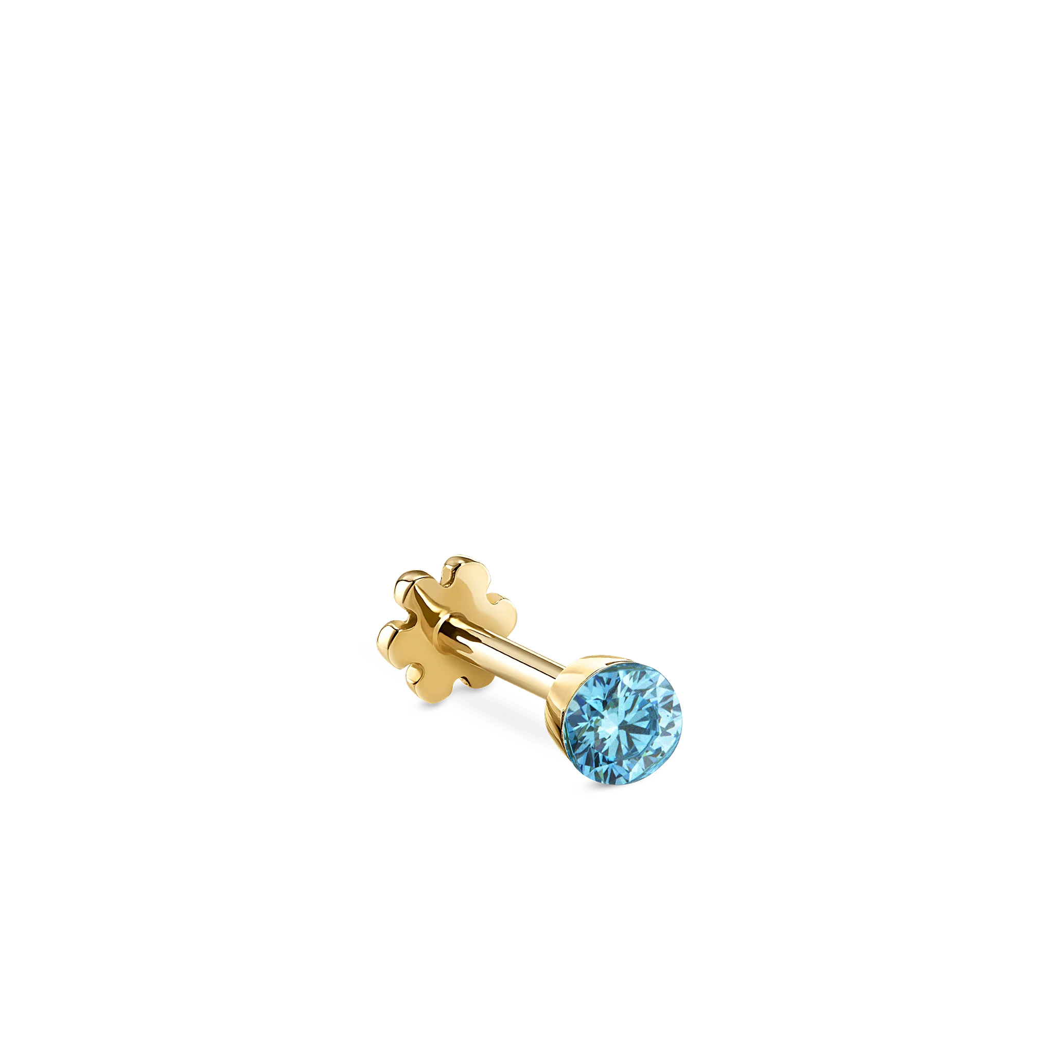 Invisible Set Light Blue Diamond Threaded Stud Earring - Image 24