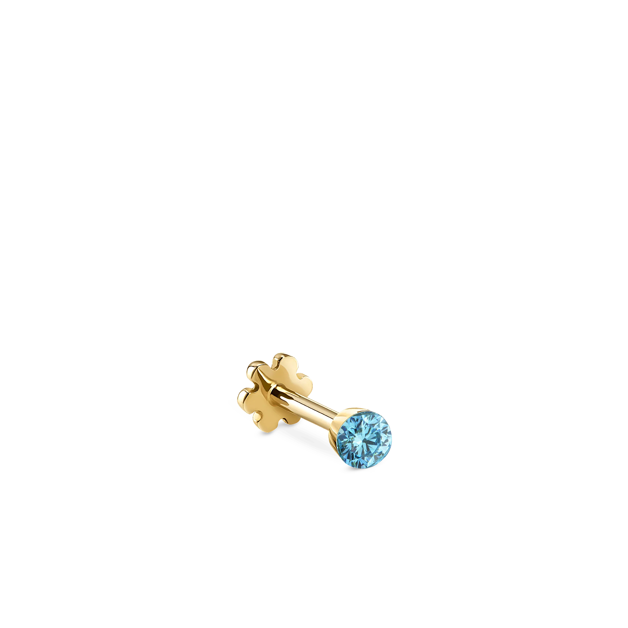 Invisible Set Light Blue Diamond Threaded Stud Earring - Image 26