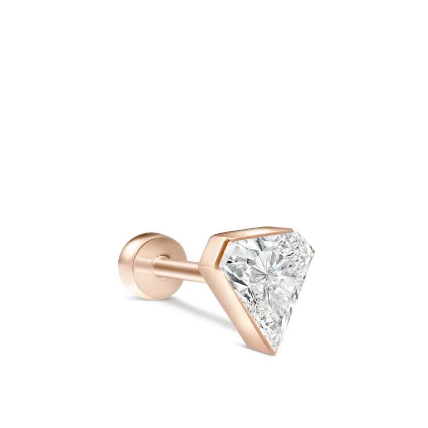 Invisible Set Silhouette Diamond Threaded Stud Earring - Image 10