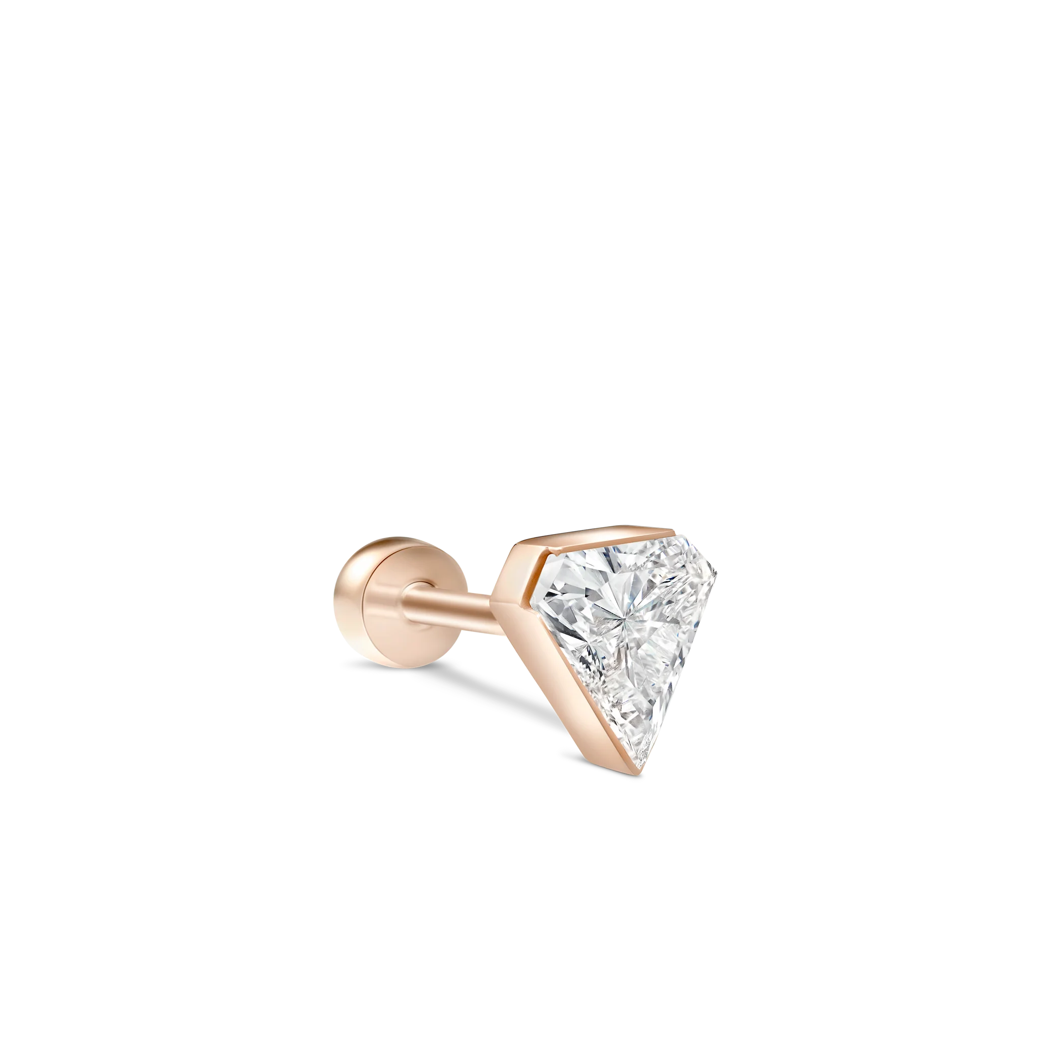 Invisible Set Silhouette Diamond Threaded Stud Earring - Image 14