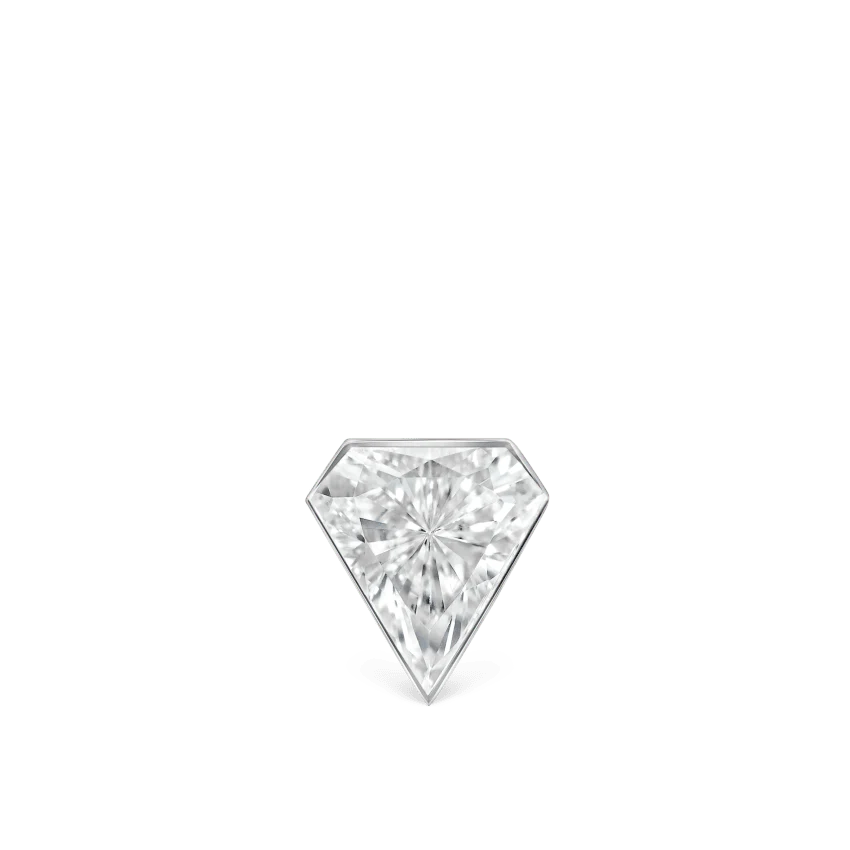 Invisible Set Silhouette Diamond Threaded Stud Earring - Image 3