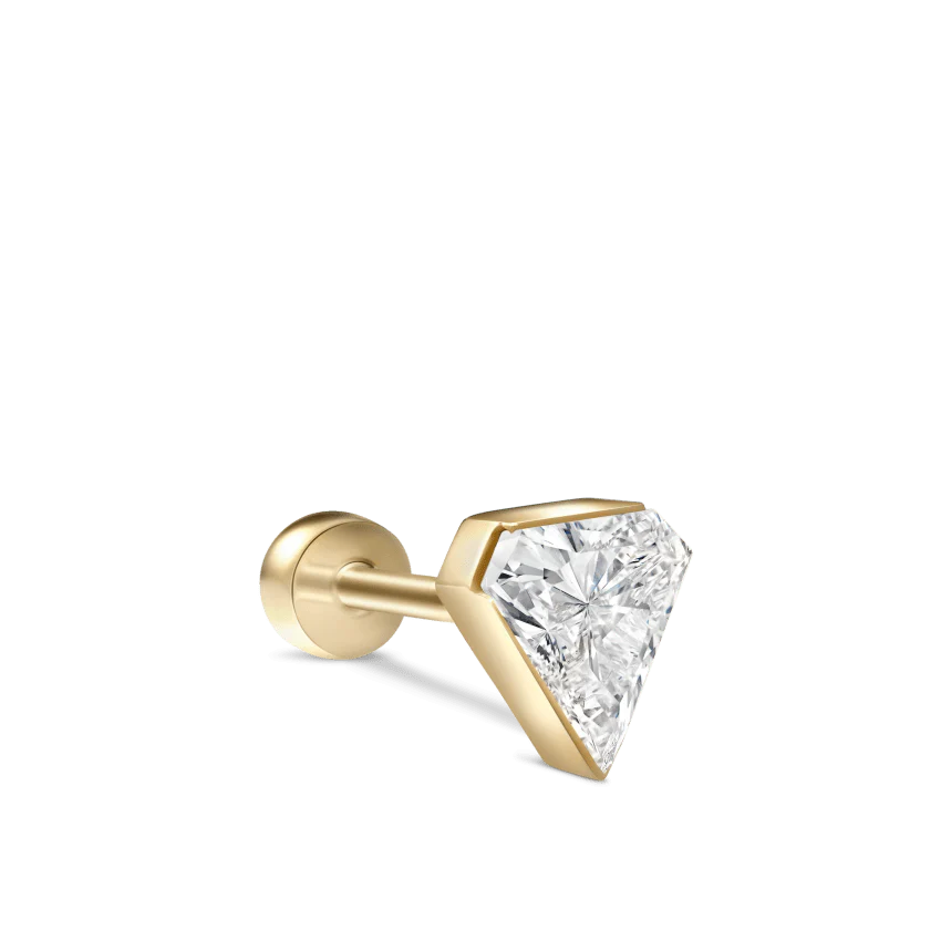 Invisible Set Silhouette Diamond Threaded Stud Earring - Image 6