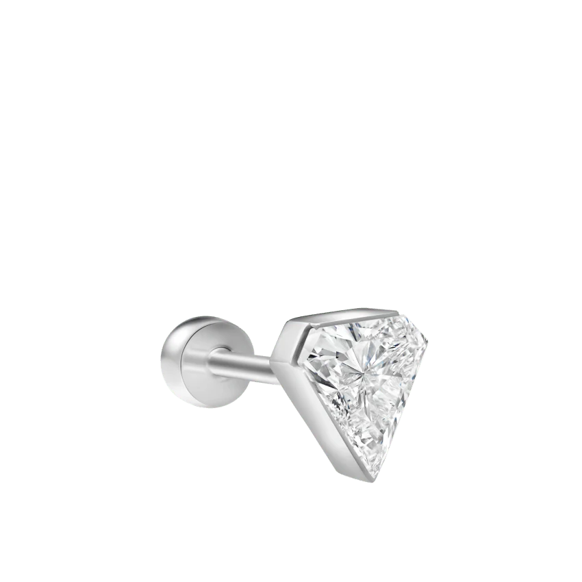 Invisible Set Silhouette Diamond Threaded Stud Earring With Titanium Backing - Image 2