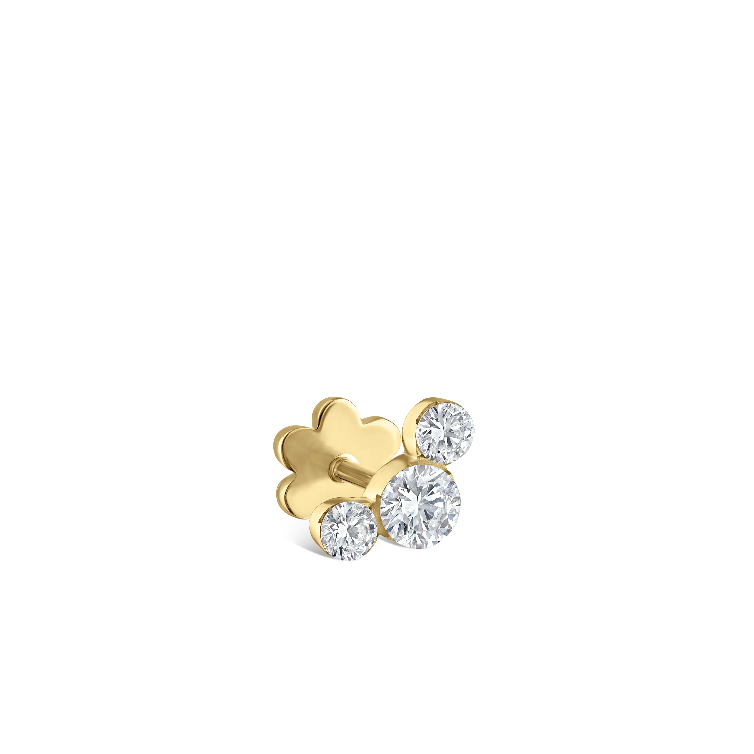 Invisible Set Three Diamond Curve Threaded Stud Earring - Image 26