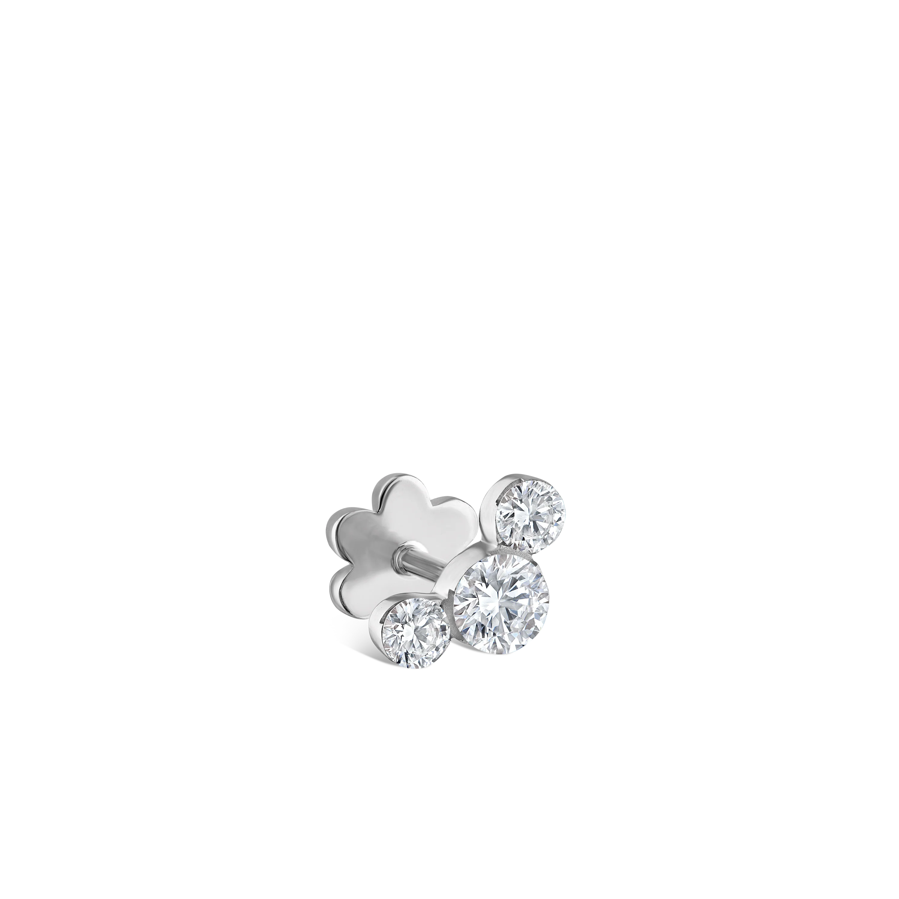 Invisible Set Three Diamond Curve Threaded Stud Earring - Image 27