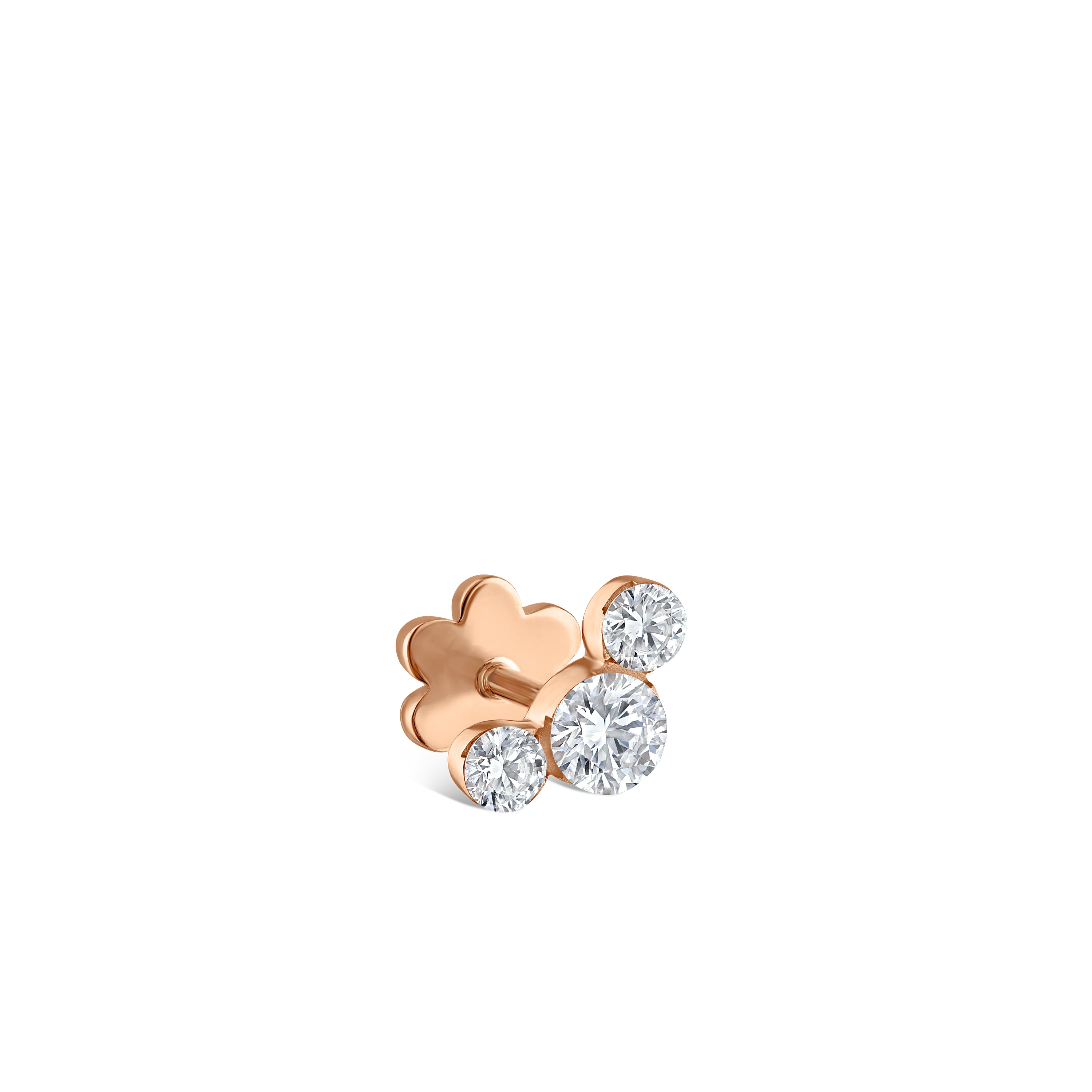 Invisible Set Three Diamond Curve Threaded Stud Earring - Image 28