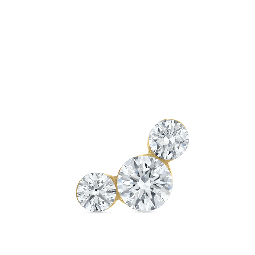 Invisible Set Three Diamond Curve Threaded Stud Earring With Titanium Backing - Image 14