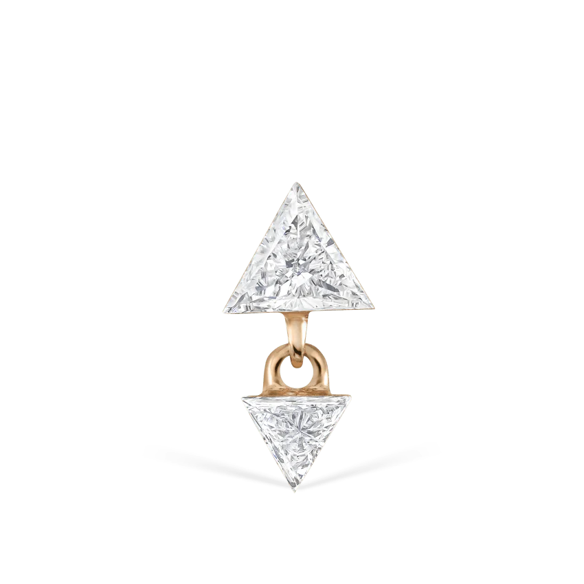 Invisible Set Triangle Diamond Dangle Threaded Earring - Image 19