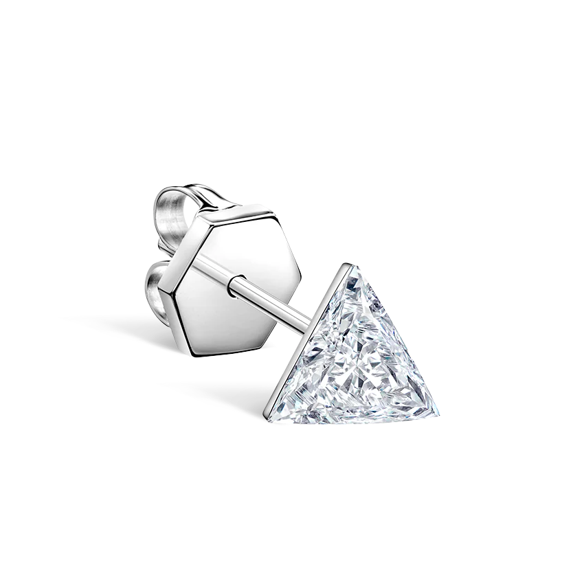 Invisible Set Triangle Diamond Stud Earring - Image 11