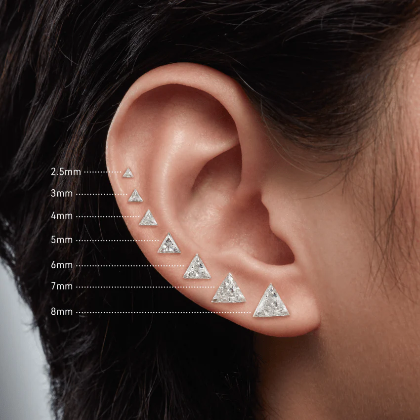 Invisible Set Triangle Diamond Stud Earring - Image 15
