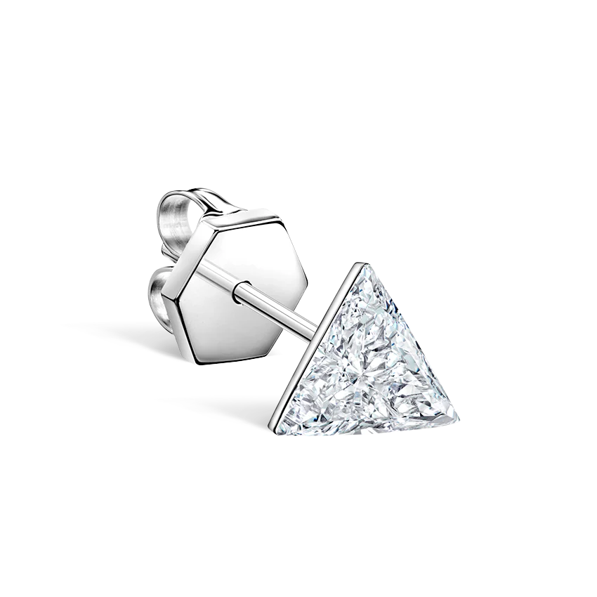 Invisible Set Triangle Diamond Stud Earring - Image 16