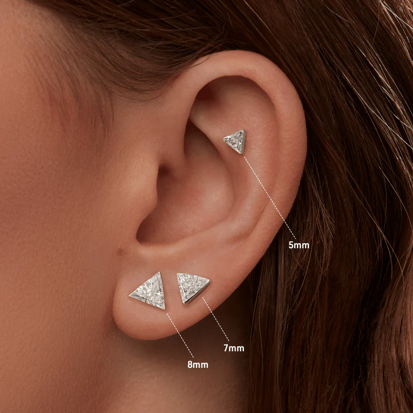 Invisible Set Triangle Diamond Stud Earring - Image 20