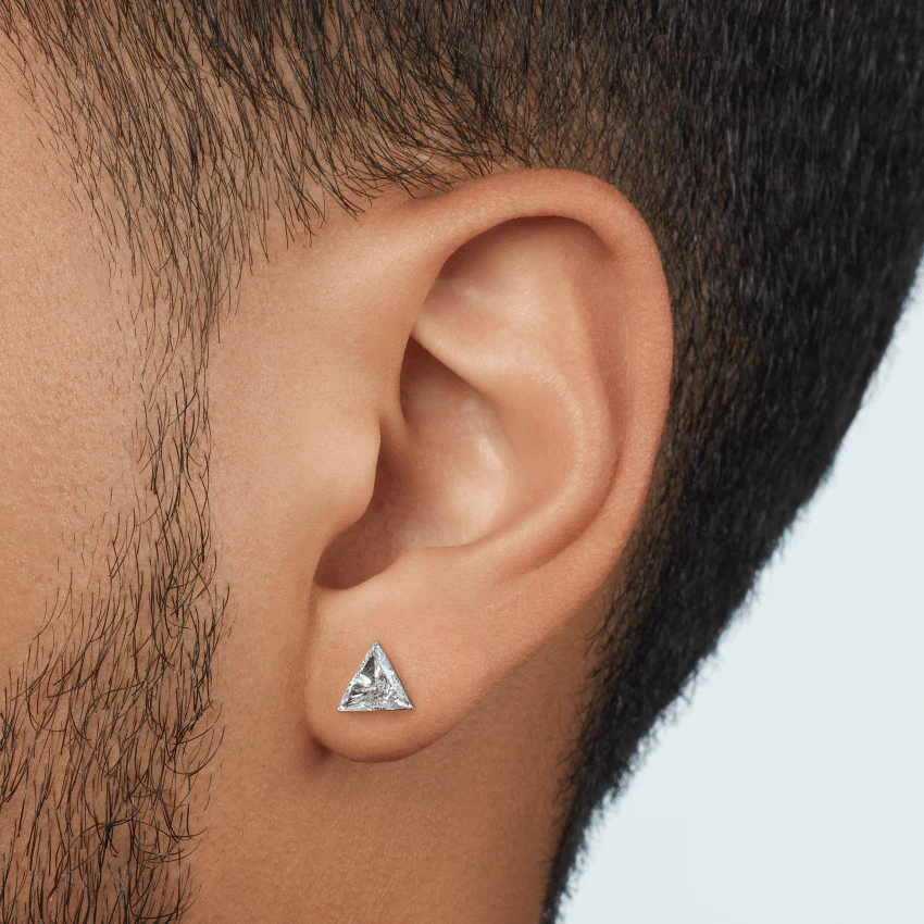 Invisible Set Triangle Diamond Stud Earring - Image 28