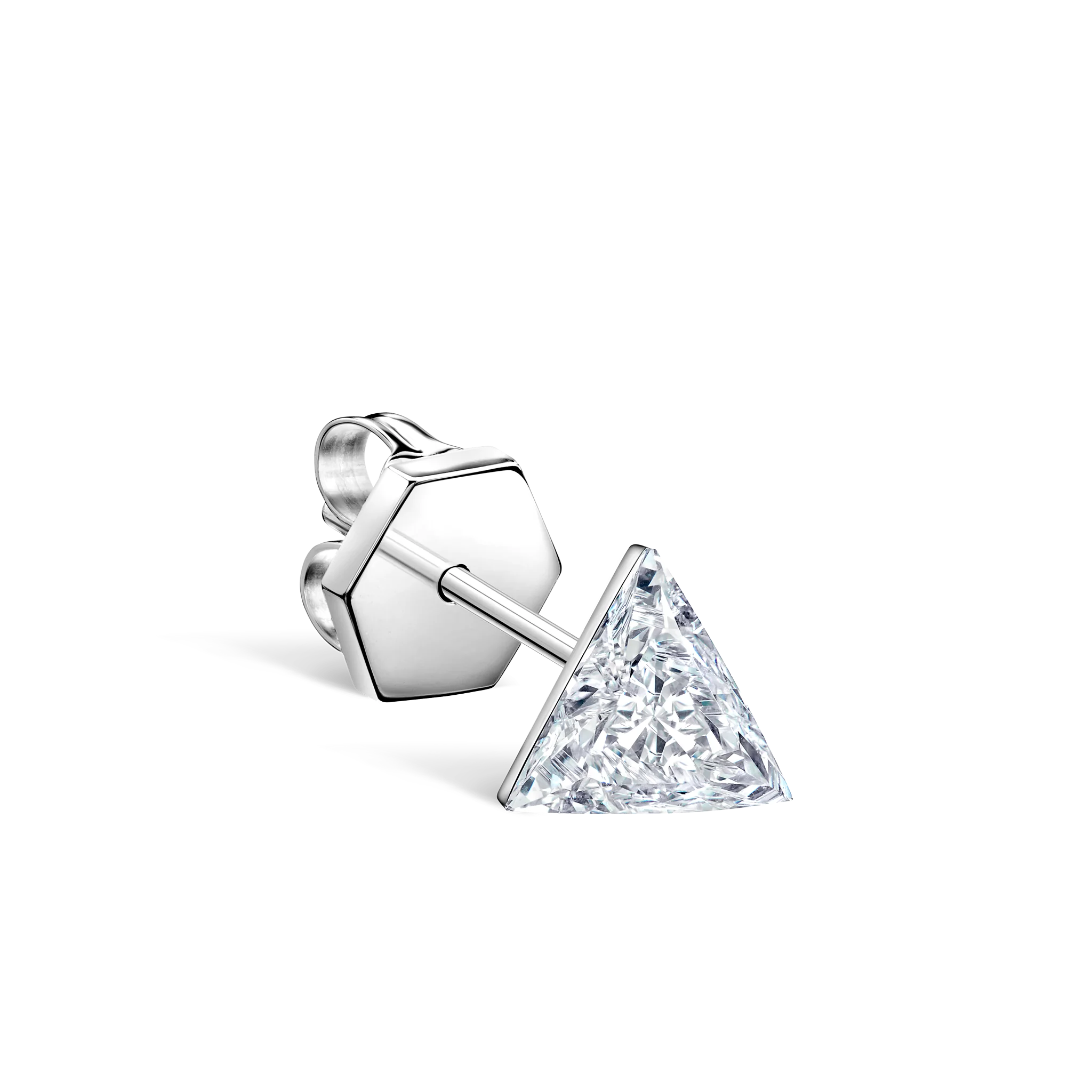 Invisible Set Triangle Diamond Stud Earring - Image 33