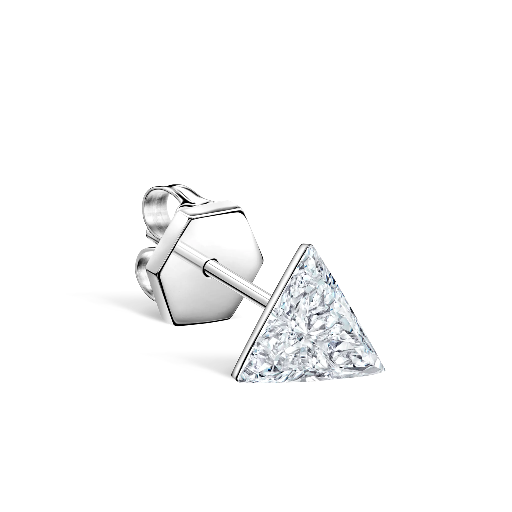 Invisible Set Triangle Diamond Stud Earring - Image 34