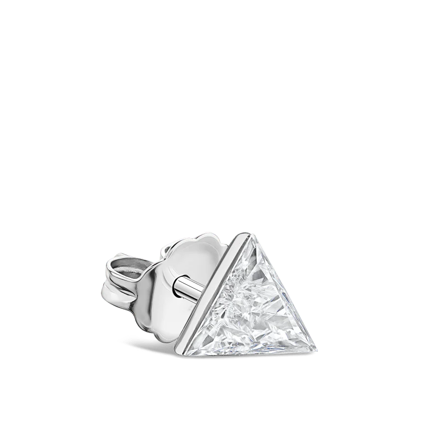 Invisible Set Triangle Diamond Stud Earring - Image 6