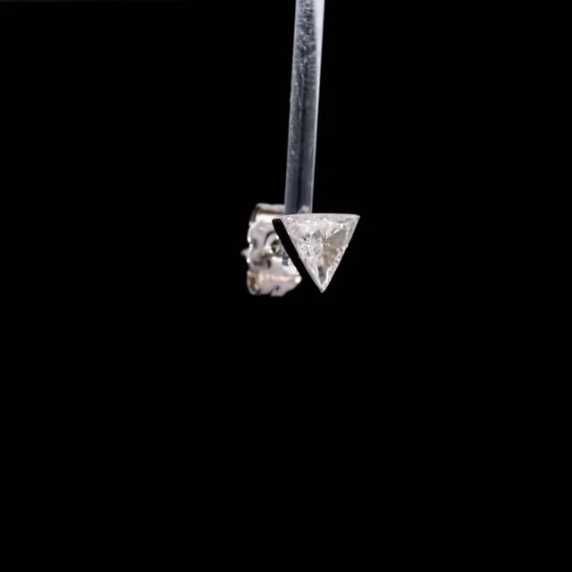 Invisible Set Triangle Diamond Stud Earring - Image 8