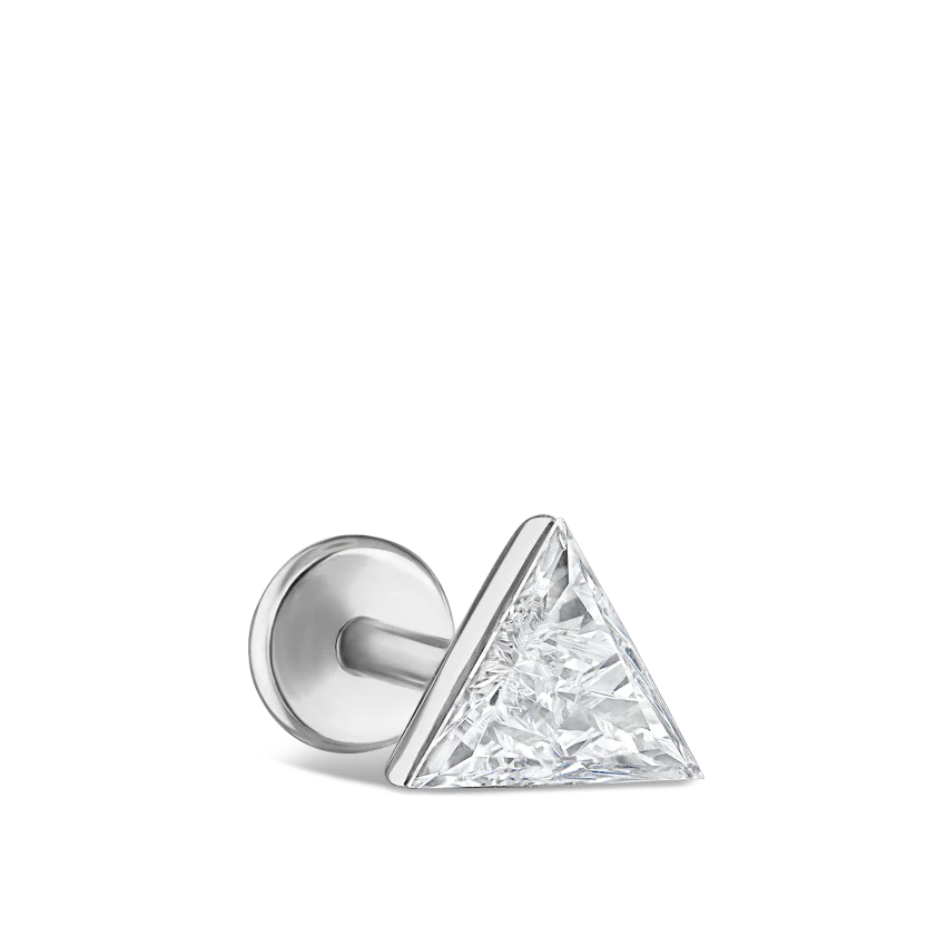 Invisible Set Triangle Diamond Threaded Stud Earring - Image 22