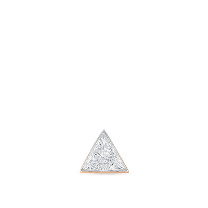 Invisible Set Triangle Diamond Threaded Stud Earring With Titanium Backing - Image 60