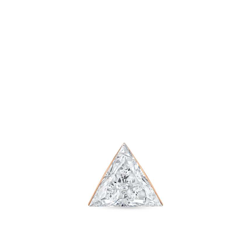 Invisible Set Triangle Diamond Threaded Stud Earring With Titanium Backing - Image 75