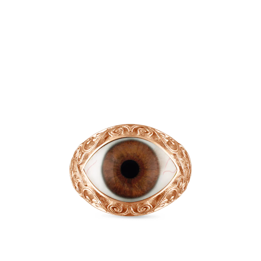 Lace and Pavé Diamond Eye Finger Ring - Image 83