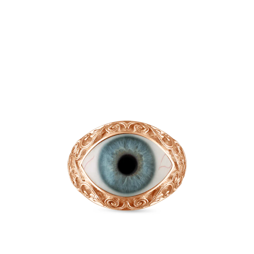 Lace and Pavé Diamond Eye Finger Ring - Image 99