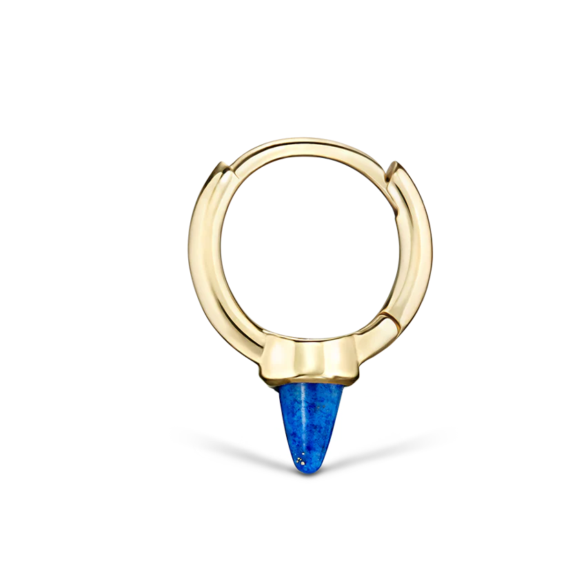 Lapis Single Short Spike Non-Rotating Earring (Non-Rotating) - Image 10