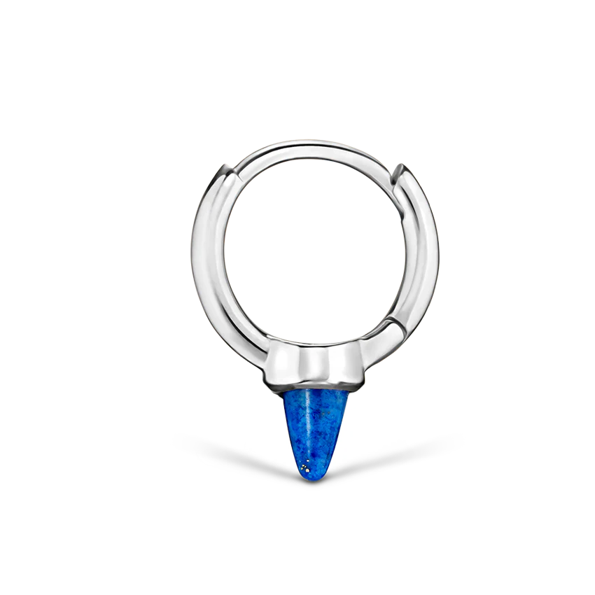 Lapis Single Short Spike Non-Rotating Earring (Non-Rotating) - Image 4