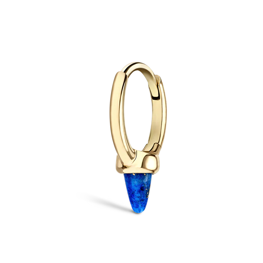 Lapis Single Short Spike Non-Rotating Earring (Non-Rotating) - Image 9