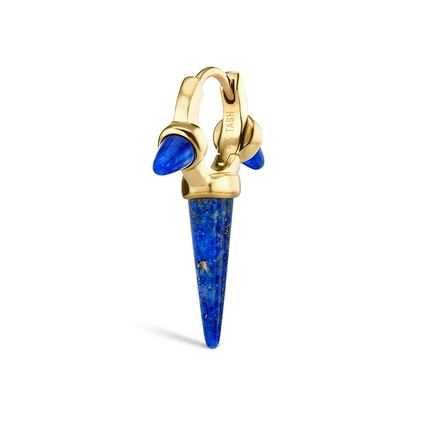 Lapis Triple Long Spike Hoop Earring - Image 9
