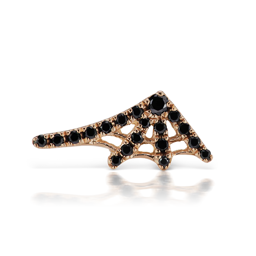 Large Black Diamond Web Earstud - Image 12