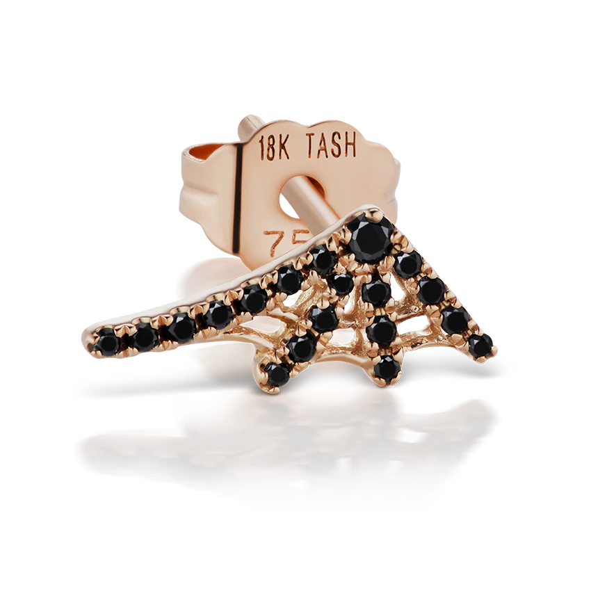 Large Black Diamond Web Earstud - Image 13