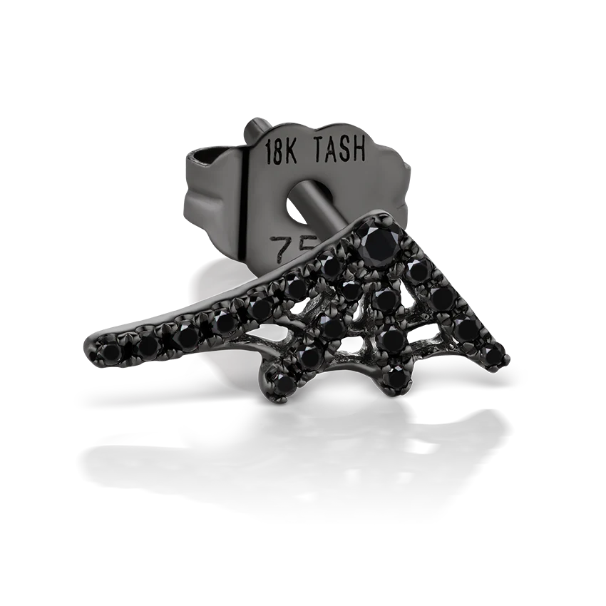 Large Black Diamond Web Earstud - Image 17