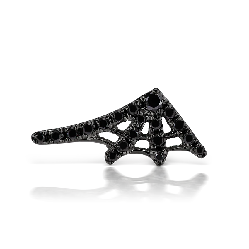Large Black Diamond Web Earstud - Image 18