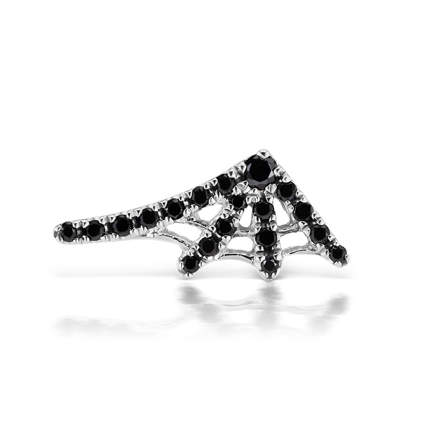 Large Black Diamond Web Earstud - Image 3