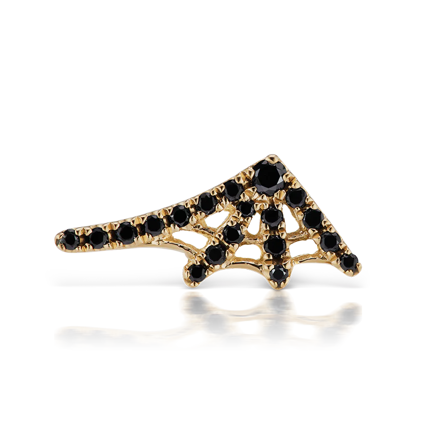 Large Black Diamond Web Earstud - Image 8